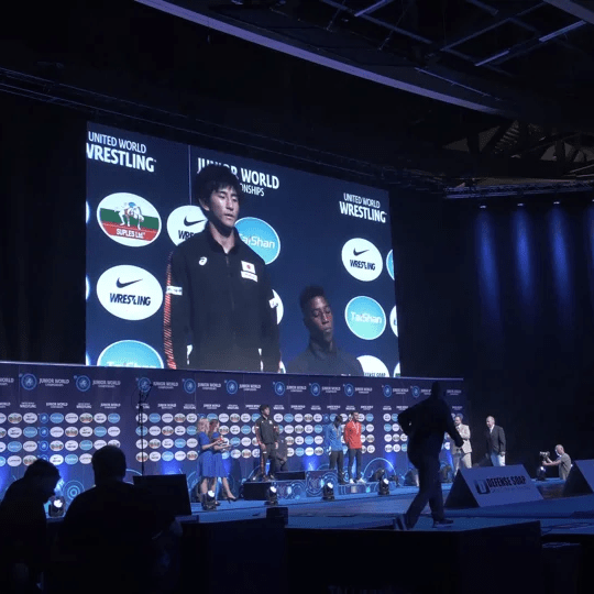 Juunioride MM maadluses 2019 Tondiraba Spordihallis, ürituse video-, IT- ja voolulahendus ning Nike pop-up poe ekraanilahendused, ürituse tehniline partner Ledzep Group