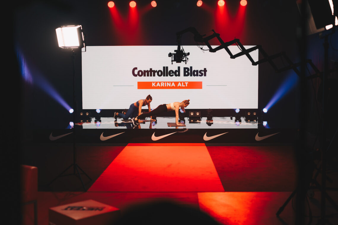 Nike x MyFitness virtuaalne treeningpäev, Ledzep Group, Ledzep Studio, otseülekanne, stuudiosalvestus, LED ekraanid, virtuaalüritus