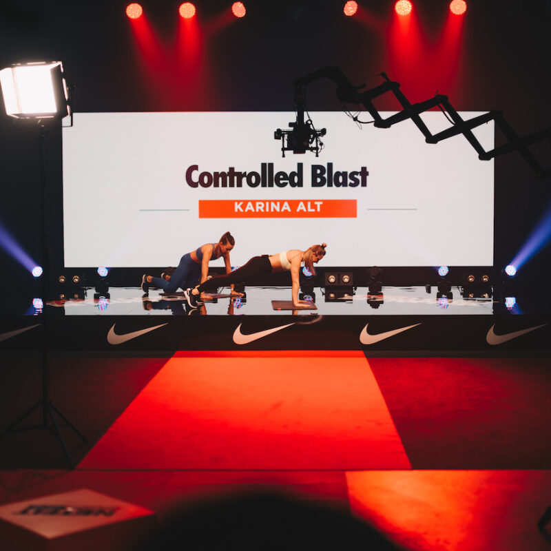 Nike x MyFitness virtuaalne treeningpäev, Ledzep Group, Ledzep Studio, otseülekanne, stuudiosalvestus, LED ekraanid, virtuaalüritus