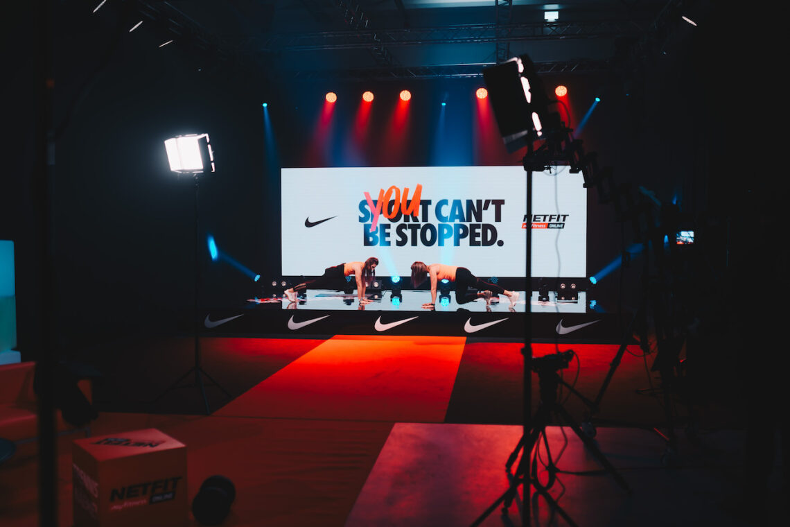 Nike x MyFitness virtuaalne treeningpäev, Ledzep Group, Ledzep Studio, otseülekanne, stuudiosalvestus, LED ekraanid, virtuaalüritus