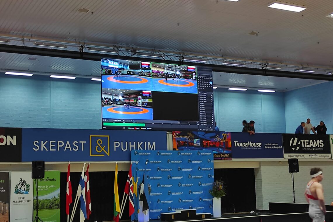 U17 ja U20 Põhjamaade Mesitrivõistlused maadluses, LED ekraan, suuremõõtmeline ekraan, ekraan üritusele, Ledzep Group