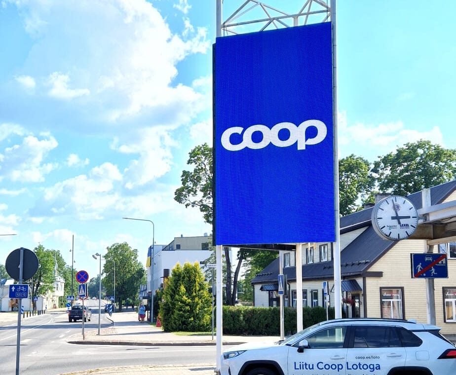 Coop Rapla, väliekraanid, välimeediaekraanid, LED ekraan, Ledzep Group