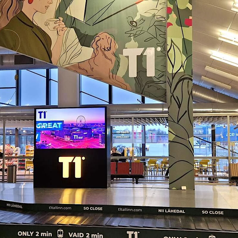 T1 Mall, Ledzep Group, reklaamilahendus, reklaamipind, digitaalne välimeedia, välimeediaekraan