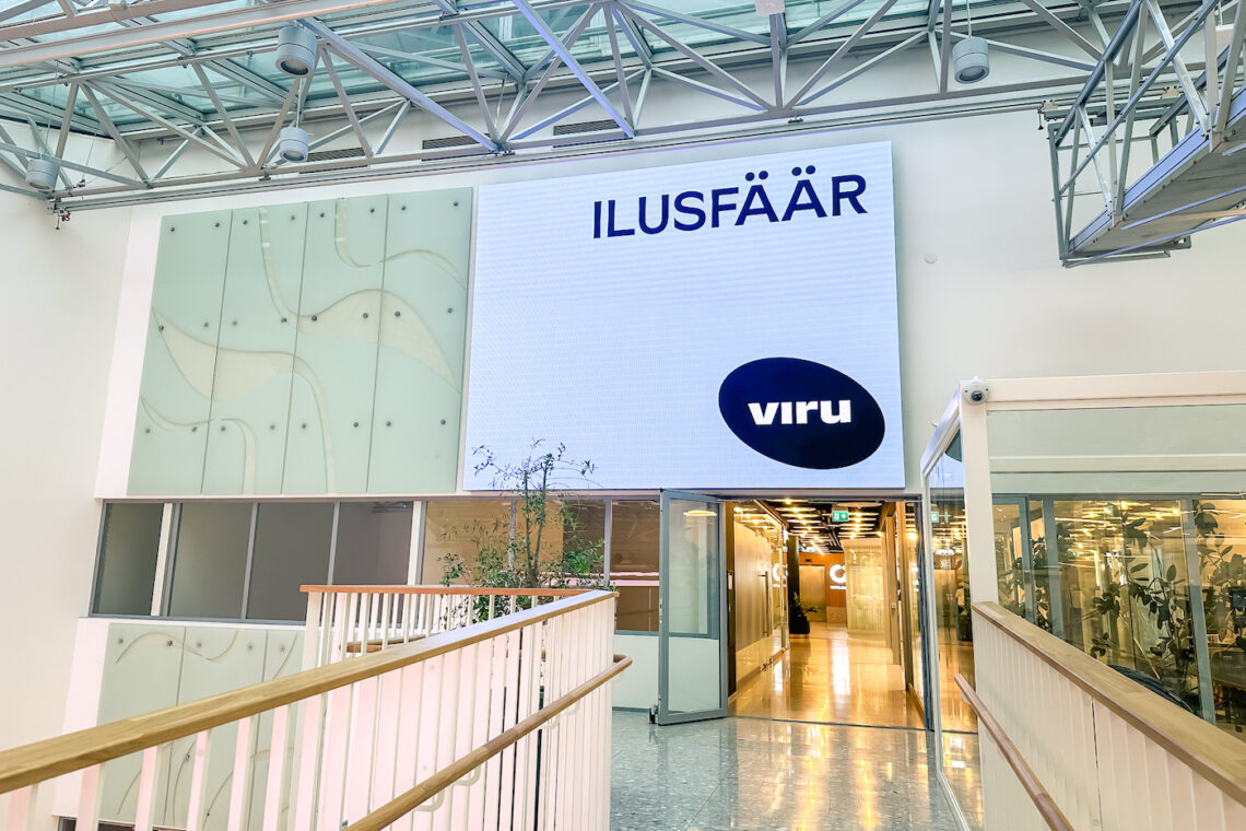 Viru keskus, Ledzep Group, LED ekraan, LED ekraan kauplusesse, LED ekraani müük, ekraan kaubanduskeskusesse, digitaalne välimeedia, reklaamekraan