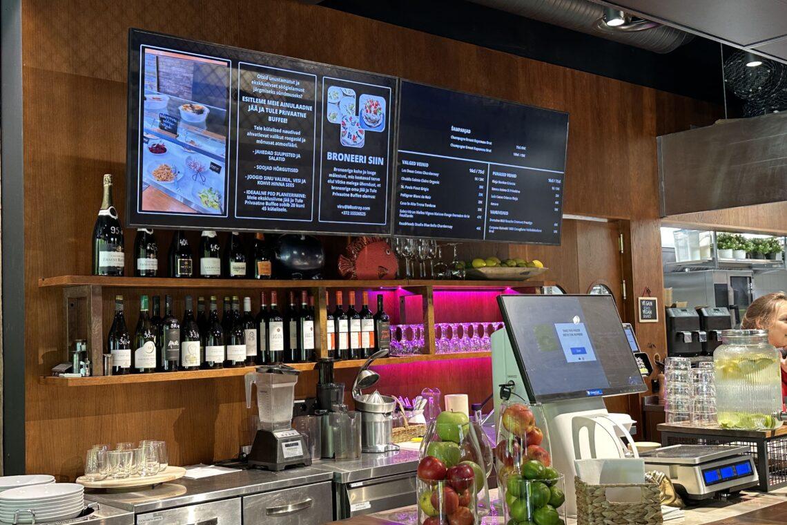 BlissTray restoran, Ledzep Group, LCD ekraanid, Samsungi ekraanid, digitaalsed tahvlid, ekraanid kaubanduspindadele