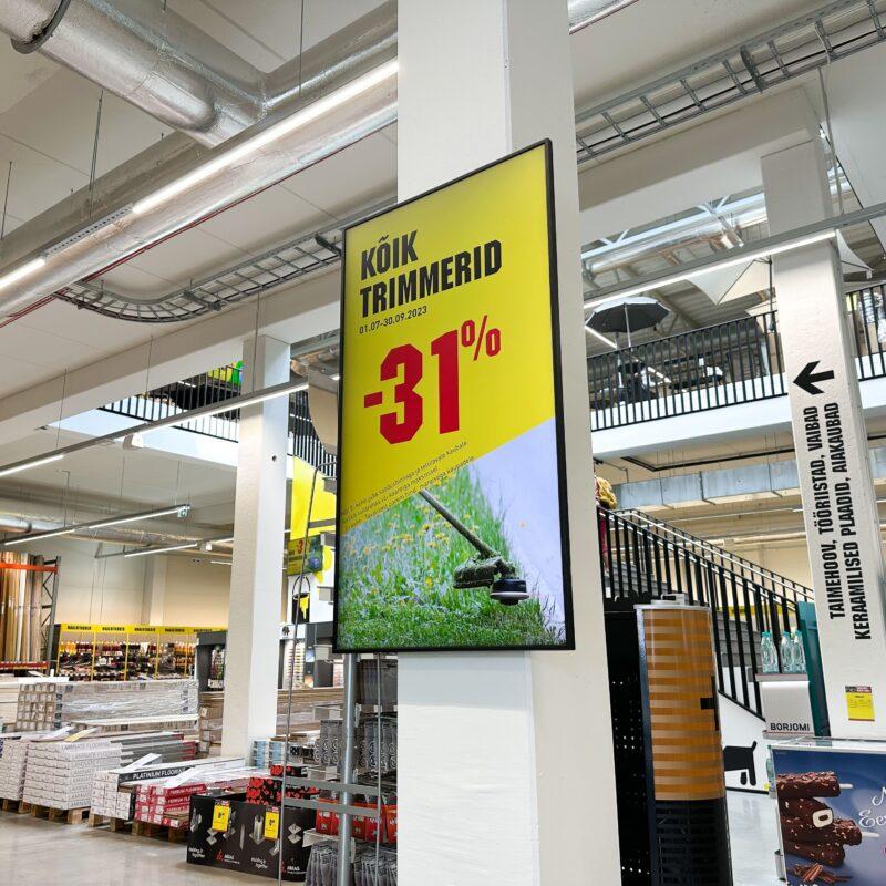 Decora Tartu kauplus, Ledzep Group, LED ekraan, LCD ekraan, kaupluste ekraanid, kaupluse digiekraanid