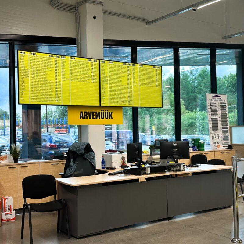 Decora Tartu kauplus, Ledzep Group, LED ekraan, LCD ekraan, kaupluste ekraanid, kaupluse digiekraanid